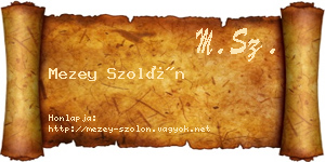 Mezey Szolón névjegykártya